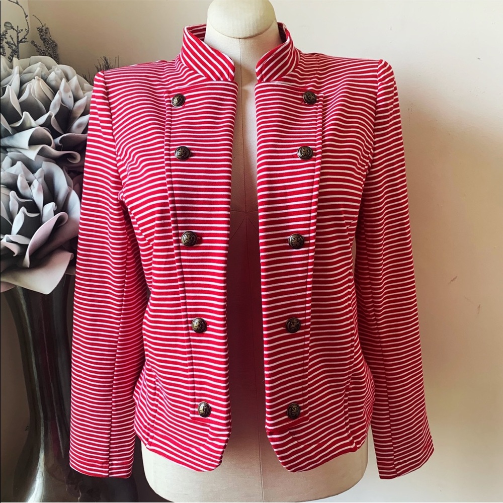 Tommy Hilfiger | Military Band Striped Jacket L